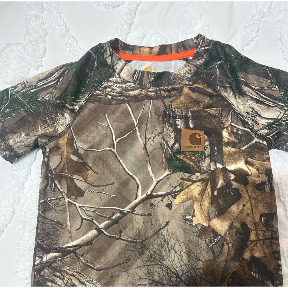 Carhartt Kids Short Sleeve Camo Tee in Brown and Green